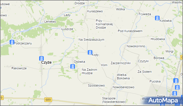 mapa Kojły, Kojły na mapie Targeo