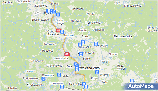 mapa Kokuszka, Kokuszka na mapie Targeo