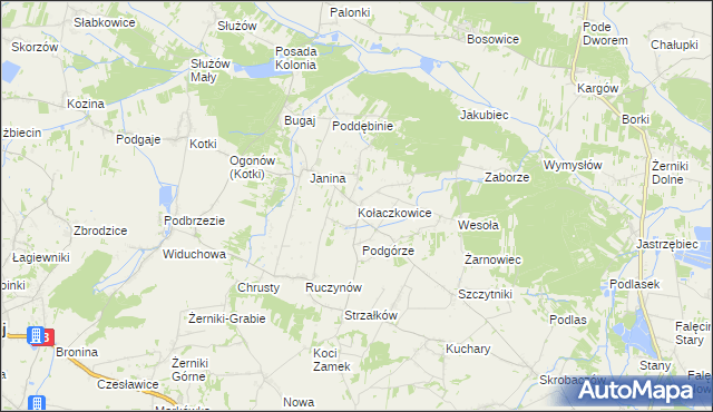 mapa Kołaczkowice gmina Busko-Zdrój, Kołaczkowice gmina Busko-Zdrój na mapie Targeo