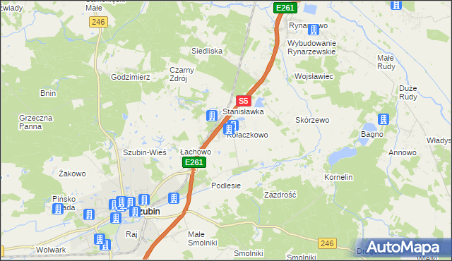 mapa Kołaczkowo gmina Szubin, Kołaczkowo gmina Szubin na mapie Targeo