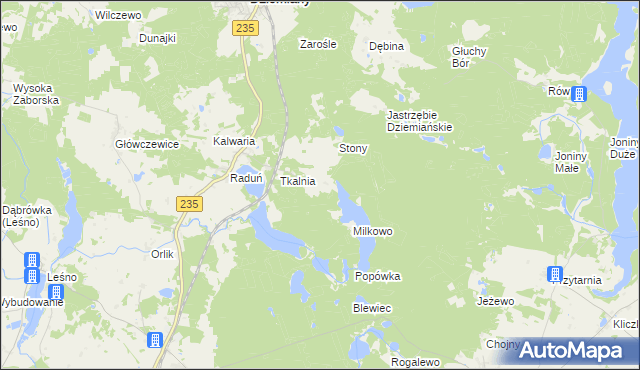 mapa Kolano gmina Dziemiany, Kolano gmina Dziemiany na mapie Targeo