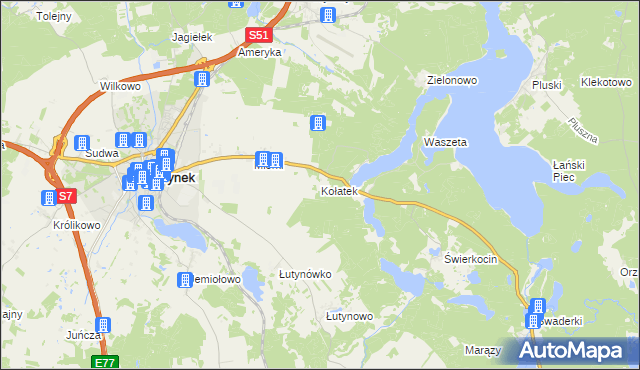 mapa Kołatek, Kołatek na mapie Targeo