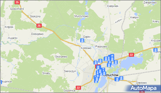 mapa Kołdowo, Kołdowo na mapie Targeo