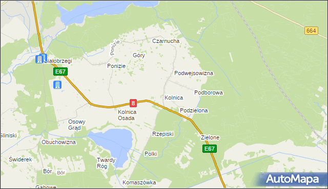 mapa Kolnica gmina Augustów, Kolnica gmina Augustów na mapie Targeo