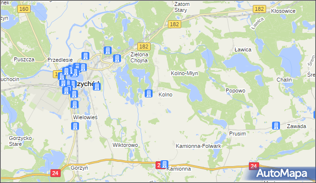 mapa Kolno gmina Międzychód, Kolno gmina Międzychód na mapie Targeo