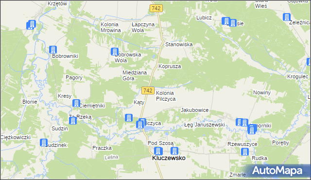mapa Kolonia Pilczyca, Kolonia Pilczyca na mapie Targeo
