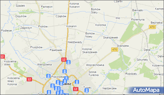 mapa Kolonia Skarszewek, Kolonia Skarszewek na mapie Targeo