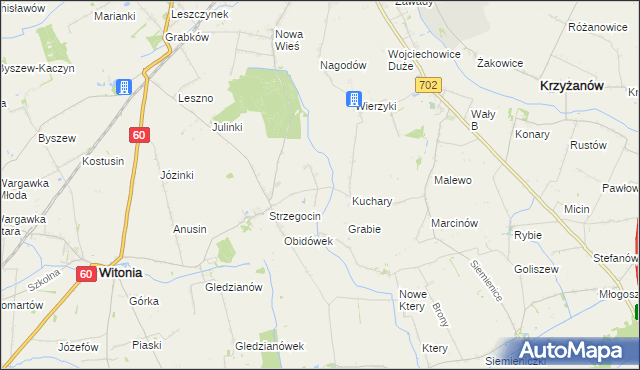 mapa Kolonia Strzegocin, Kolonia Strzegocin na mapie Targeo