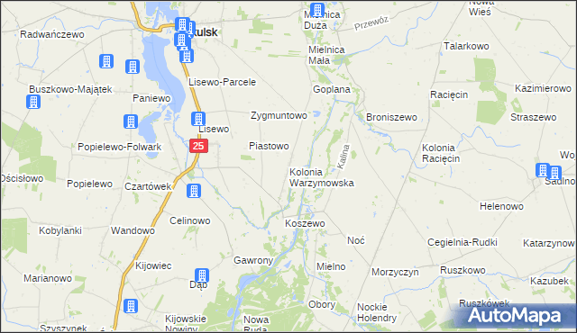 mapa Kolonia Warzymowska, Kolonia Warzymowska na mapie Targeo