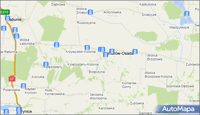 mapa Komarów Dolny, Komarów Dolny na mapie Targeo