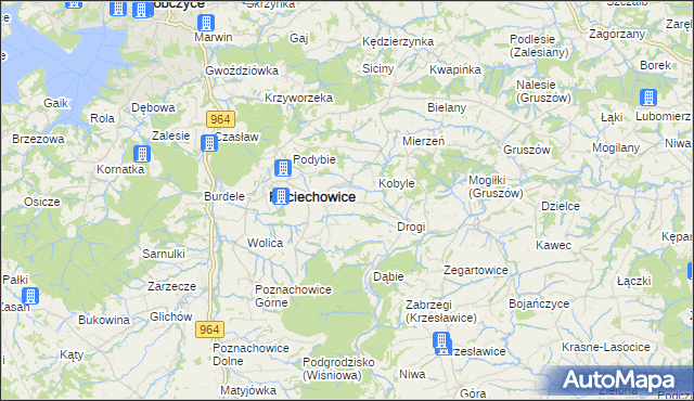 mapa Komorniki gmina Raciechowice, Komorniki gmina Raciechowice na mapie Targeo