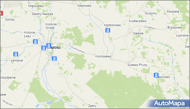 mapa Komosewo, Komosewo na mapie Targeo