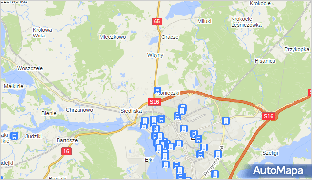 mapa Konieczki gmina Ełk, Konieczki gmina Ełk na mapie Targeo