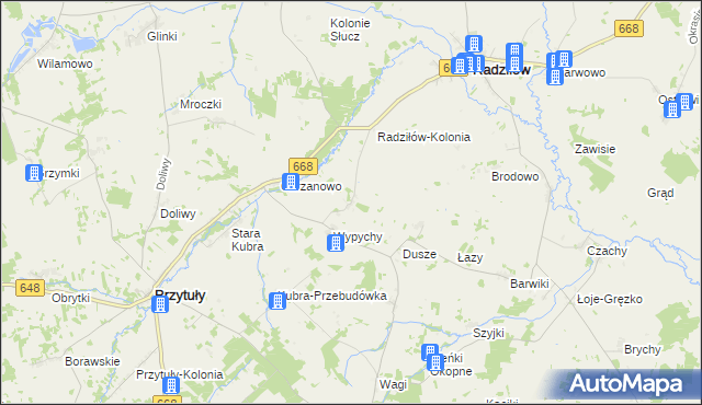 mapa Konopki gmina Radziłów, Konopki gmina Radziłów na mapie Targeo