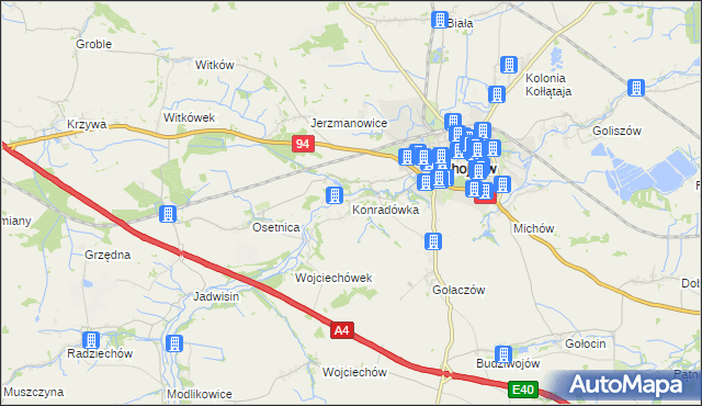 mapa Konradówka, Konradówka na mapie Targeo