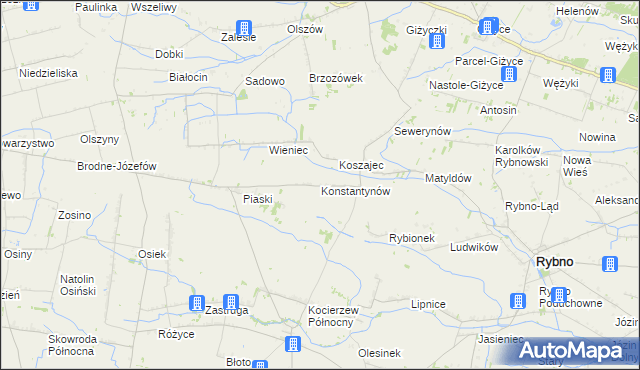 mapa Konstantynów gmina Kocierzew Południowy, Konstantynów gmina Kocierzew Południowy na mapie Targeo