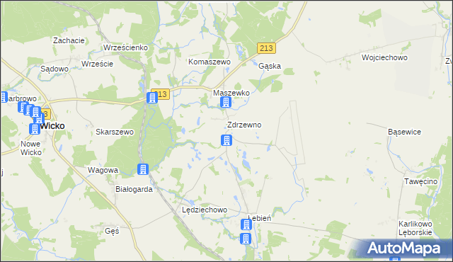 mapa Kopaniewo, Kopaniewo na mapie Targeo
