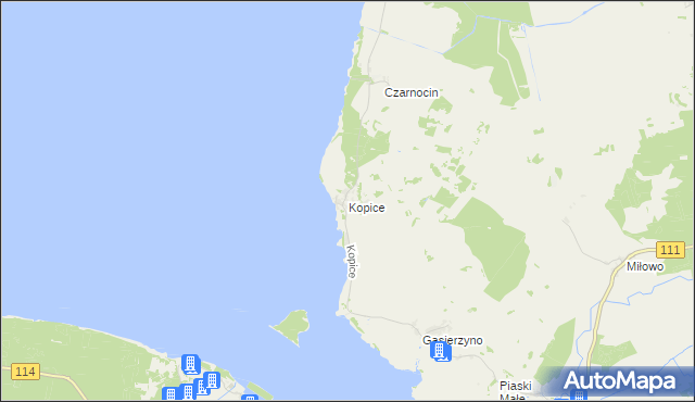 mapa Kopice gmina Stepnica, Kopice gmina Stepnica na mapie Targeo