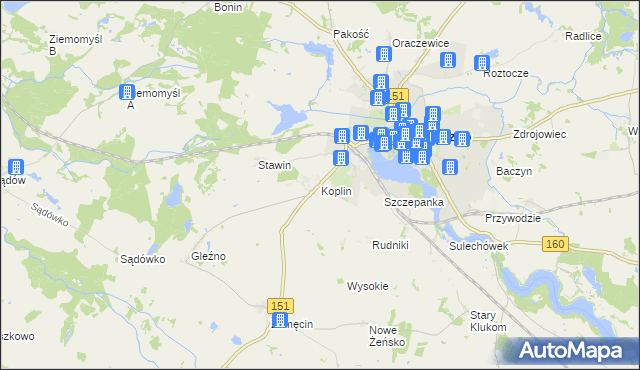mapa Koplin, Koplin na mapie Targeo