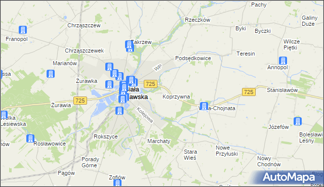 mapa Koprzywna, Koprzywna na mapie Targeo