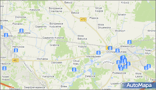 mapa Kopyść, Kopyść na mapie Targeo