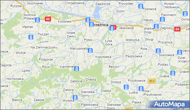 mapa Kopytówka, Kopytówka na mapie Targeo