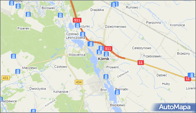 mapa Kórnik, Kórnik na mapie Targeo