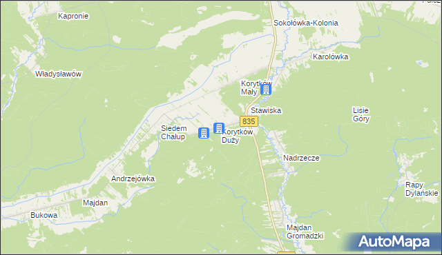 mapa Korytków Duży, Korytków Duży na mapie Targeo