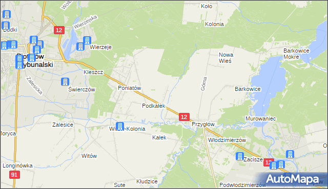 mapa Korytnica gmina Sulejów, Korytnica gmina Sulejów na mapie Targeo