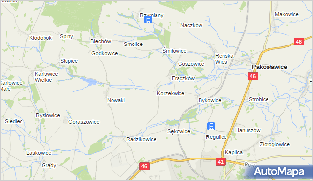 mapa Korzekwice, Korzekwice na mapie Targeo
