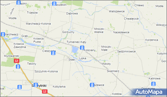 mapa Kościany, Kościany na mapie Targeo