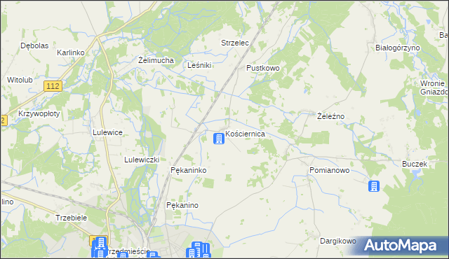 mapa Kościernica gmina Białogard, Kościernica gmina Białogard na mapie Targeo