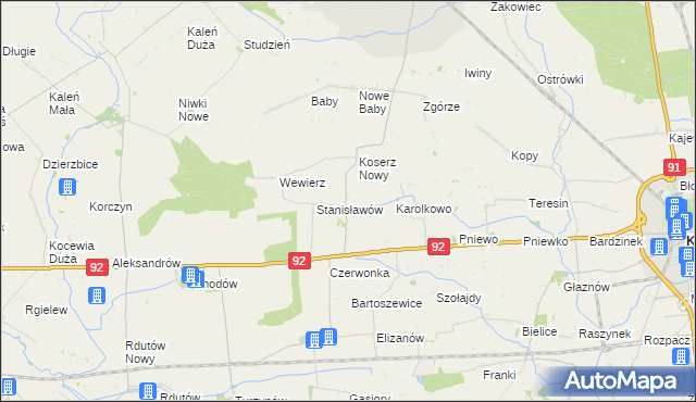 mapa Koserz, Koserz na mapie Targeo