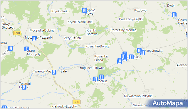 mapa Kosianka Leśna, Kosianka Leśna na mapie Targeo