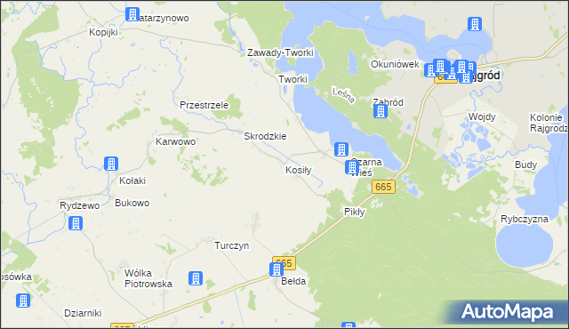 mapa Kosiły, Kosiły na mapie Targeo