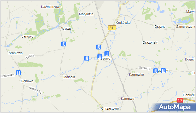 mapa Kosowo gmina Mrocza, Kosowo gmina Mrocza na mapie Targeo