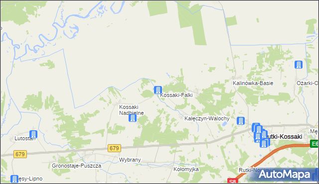 mapa Kossaki-Falki, Kossaki-Falki na mapie Targeo