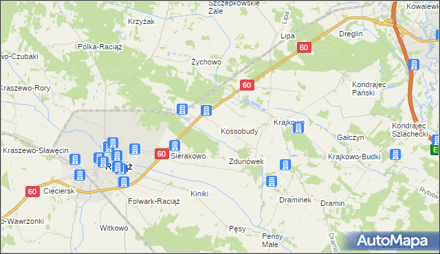 mapa Kossobudy, Kossobudy na mapie Targeo