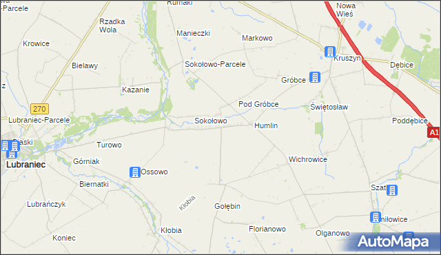mapa Koszanowo gmina Włocławek, Koszanowo gmina Włocławek na mapie Targeo