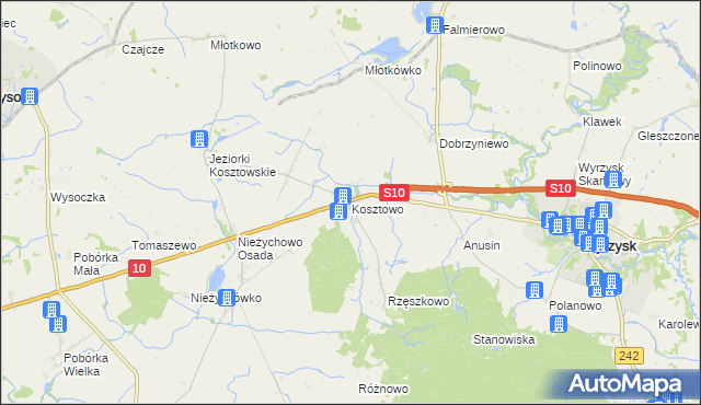 mapa Kosztowo, Kosztowo na mapie Targeo