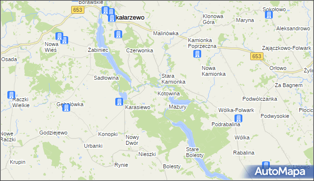 mapa Kotowina, Kotowina na mapie Targeo