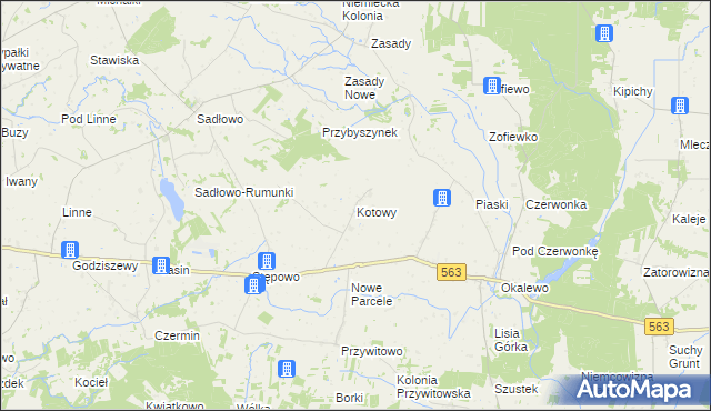 mapa Kotowy, Kotowy na mapie Targeo