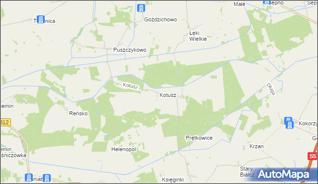 mapa Kotusz, Kotusz na mapie Targeo