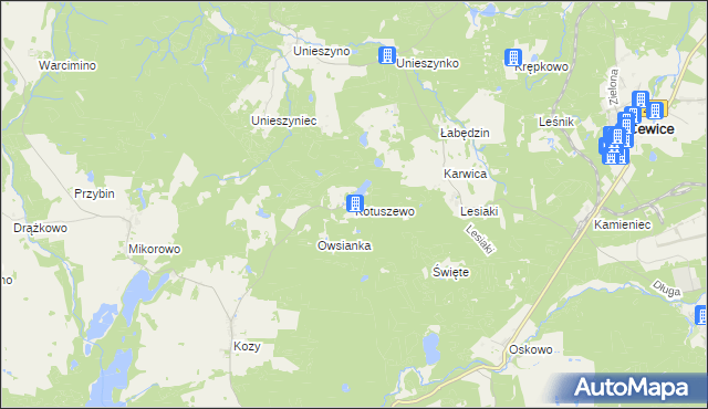 mapa Kotuszewo, Kotuszewo na mapie Targeo