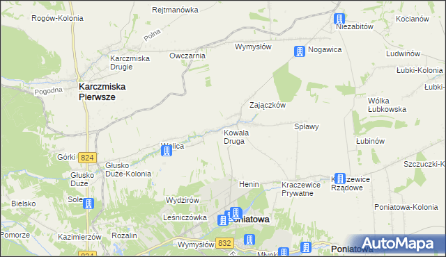 mapa Kowala Druga, Kowala Druga na mapie Targeo