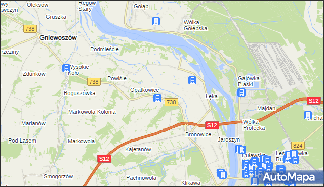 mapa Kowala gmina Puławy, Kowala gmina Puławy na mapie Targeo