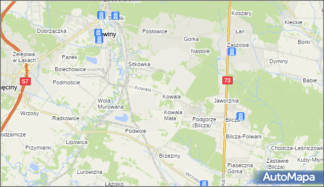 mapa Kowala gmina Sitkówka-Nowiny, Kowala gmina Sitkówka-Nowiny na mapie Targeo