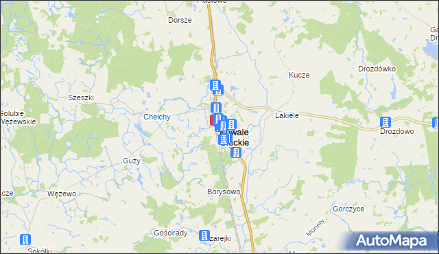 mapa Kowale Oleckie, Kowale Oleckie na mapie Targeo