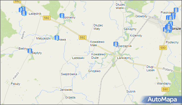 mapa Kowalewo Duże, Kowalewo Duże na mapie Targeo