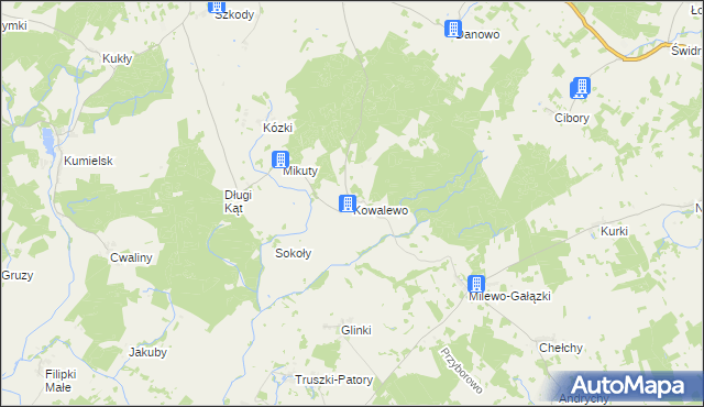 mapa Kowalewo gmina Biała Piska, Kowalewo gmina Biała Piska na mapie Targeo